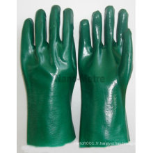 NMSAFETY vert tricoté mince coton pvc gants ménagers